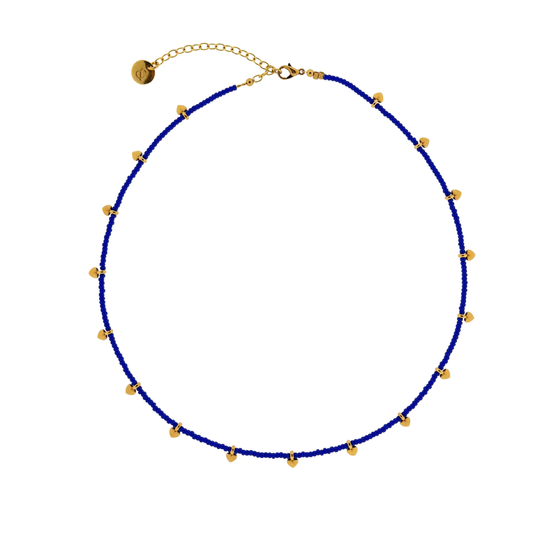 ketting - hartjes/koninklijk blauw