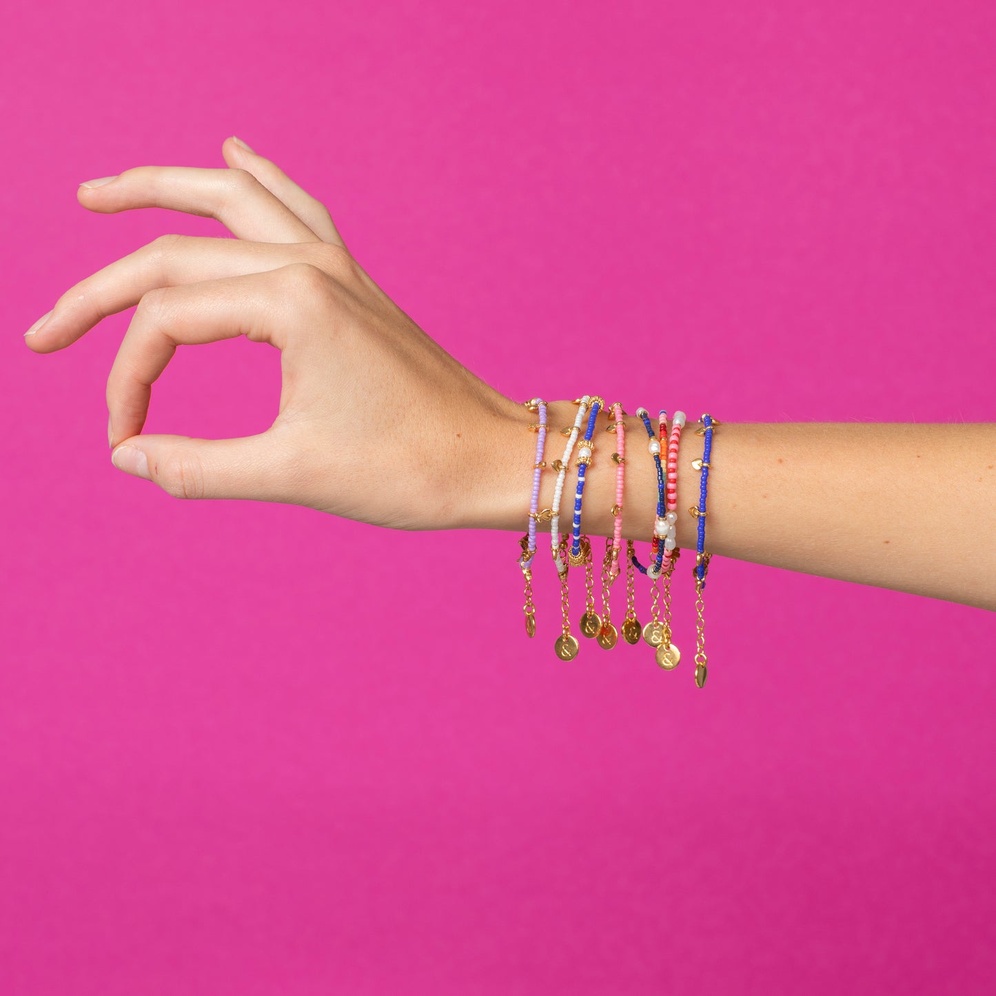 armband - blauw met parel