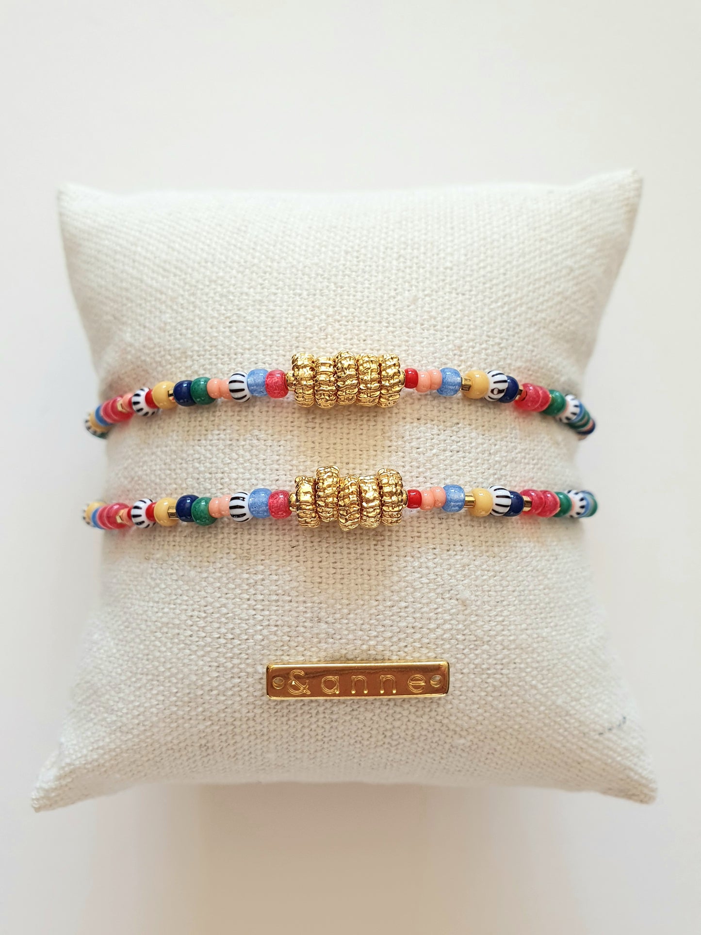 armband - mixed kralen goud